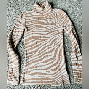 EXPRESS Women’s Zebra Print Turtleneck Size Small